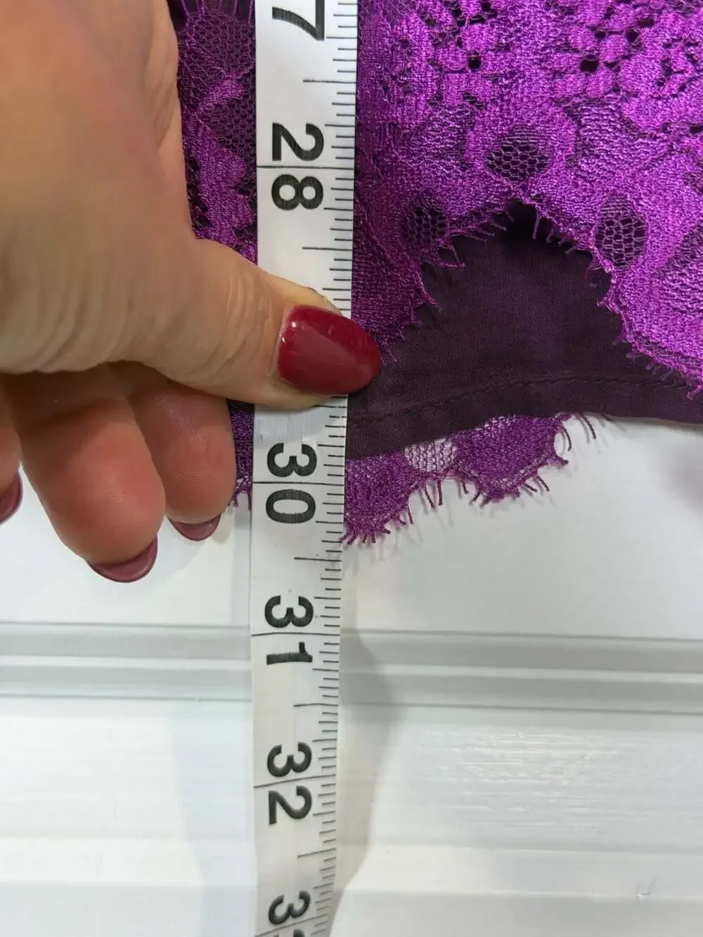 Free People Purple Lace Ruffle Shift Dress size 0 Sleeveless Scalloped hem